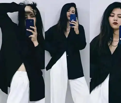女生穿黑衬衫好辣搭配这些下装高冷有气场,气质迷人太爱了