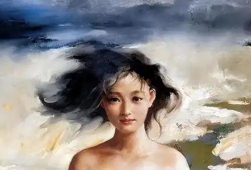 一幅卖184万周迅早年半裸人体模特画,韵味十足