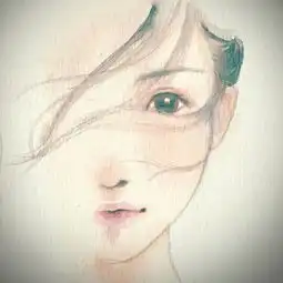 水彩画女生头像