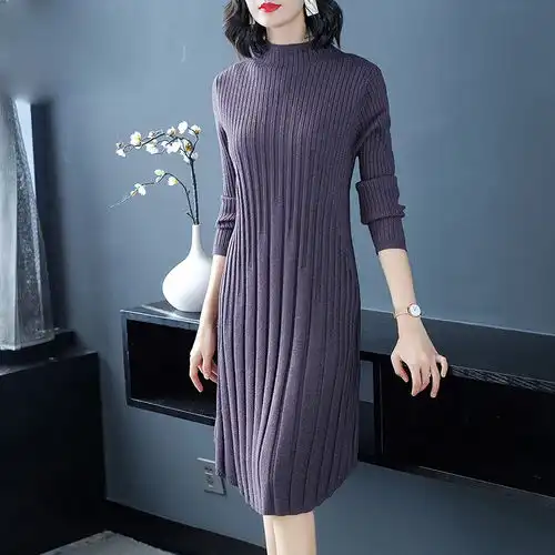 十件皮草,不如一件葡萄紫冬裙,3552岁女人穿,美得高贵又迷人