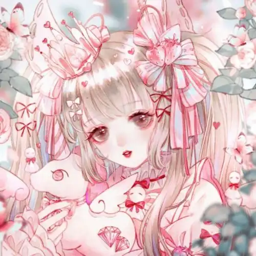 戴着王冠的绝美动漫女生头像
