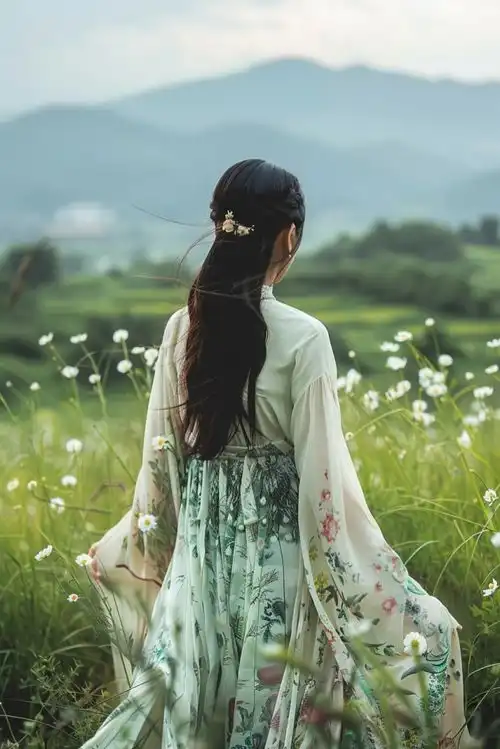 唯美女生背影户外旅行摄影图下载至来源处