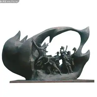 红色年代雕塑图片