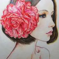 带花的清纯美女头像微信头像图片大全