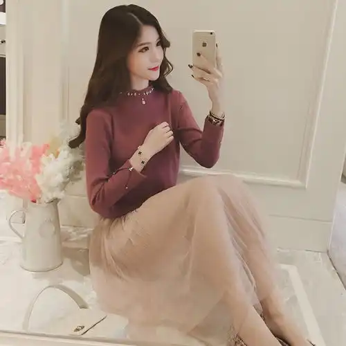 清新显瘦的针织衫穿搭,小女人味尽显