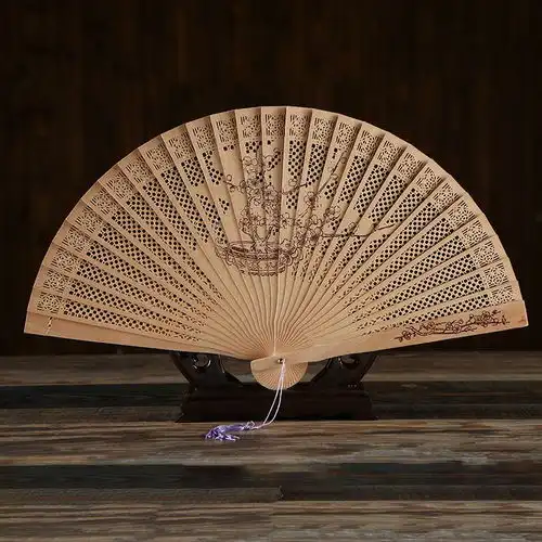 中国风古风折扇跳舞扇子网红舞蹈扇折叠扇女士扇实木香木扇演出扇