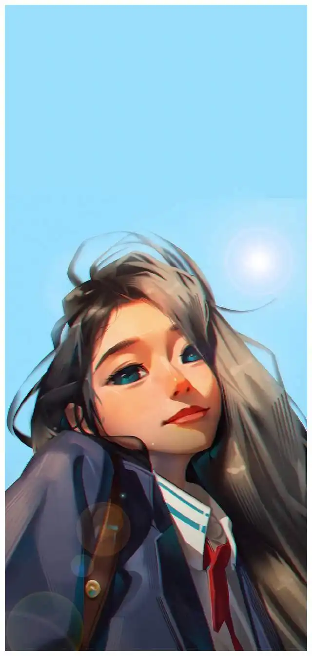 仙气女生插画壁纸,是光让少女惊艳了岁月