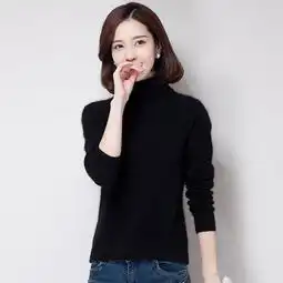 2015年秋冬季新款女装高领纯色时尚简约针织100貂绒衫h2212