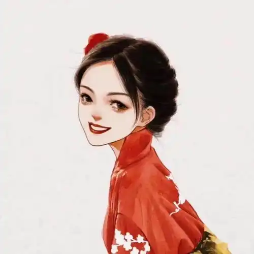 最新一期红衣小姐姐复古头像,快拿去换上吧