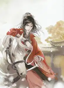 英俊帅气的古风美男手绘插画