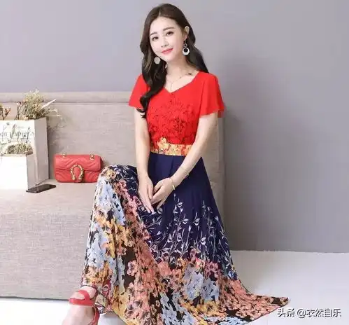碎花a字裙,780后女人穿,时尚优雅超有气质,美的像天仙