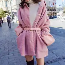 新款气质甜美淑女百搭休闲时尚羊羔毛大衣冬季2018