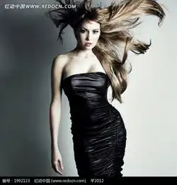 长发飘飘黑色裙装的美女图片免费下载红动网