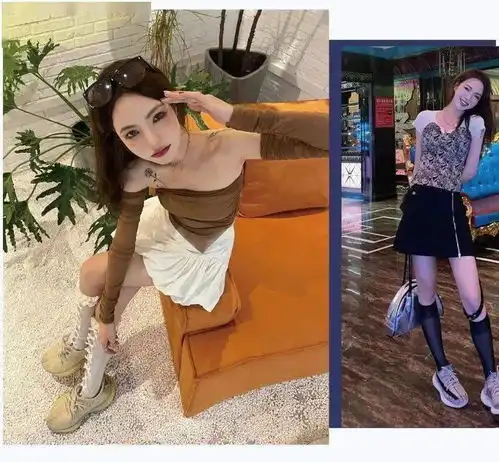 中筒袜比丝袜更适合早秋搭配拥有大长腿的球鞋女孩就是可以为所欲为