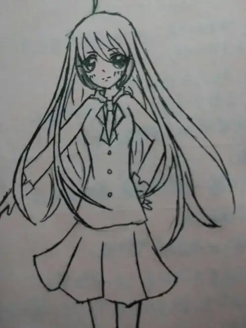 萌萌哒手绘美少女风恋晚校服装