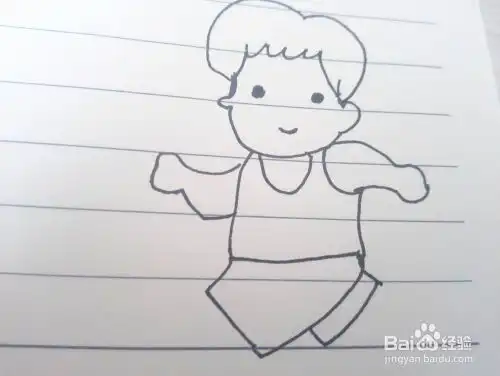 简笔画之奔跑中的小男孩