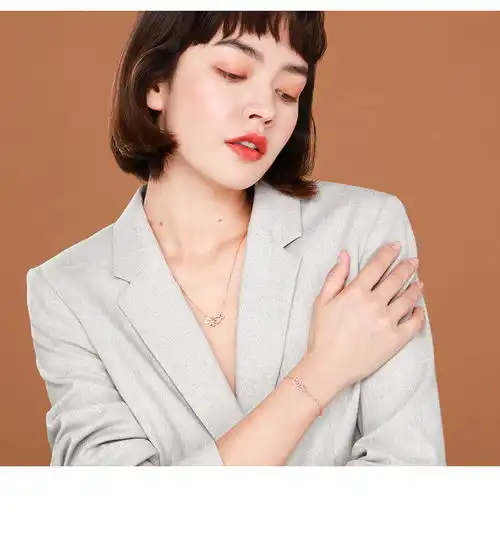 t400小丑鱼项链女锁骨链925银森系冷淡风吊坠送女友情人节生日圣诞礼物玫瑰金色