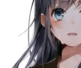 女生头像动漫半脸学生哭
