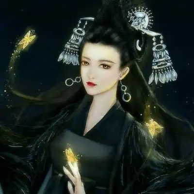 唐崎夜雨手绘古风女生头像