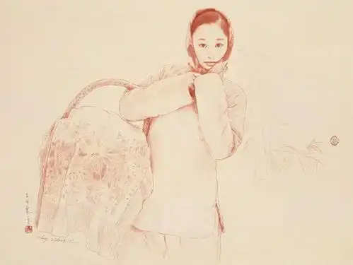 美术生处理女人侧面顶光素描人像基本步骤和纯民国女性素描素材