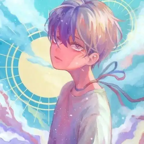 动漫男头好看的男生头像手绘星空文艺卡通孤独