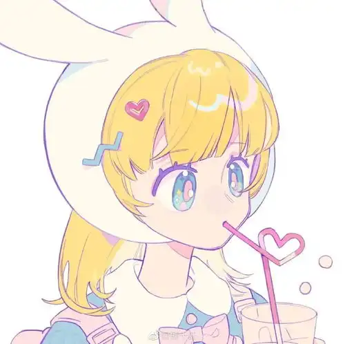 甜美少女心插画女生头像