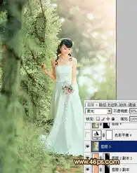 photoshop调出甜美的粉绿色ps给户外艺术照调出甜美粉绿色