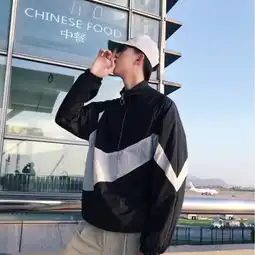 ins超火的外套男网红同款学生风衣情侣宽松港风chic上衣