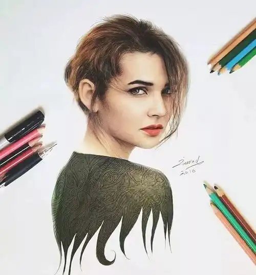素描功底好,画美女就是好看