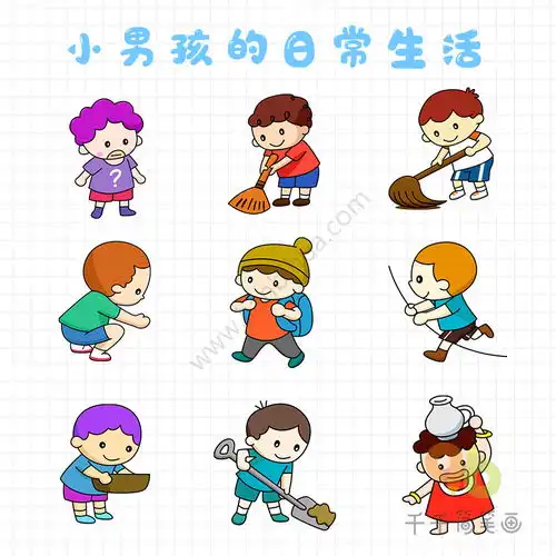 最全小男孩日常生活简笔画你家萌宝中招了吗