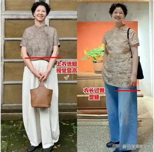 为何劝中年女人别塞衣角看这3组对比图就知道了,太显胖