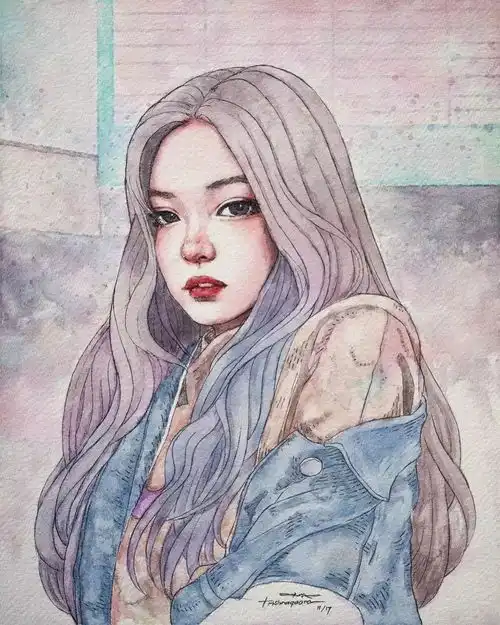 90后小哥的钢笔淡彩人物作品