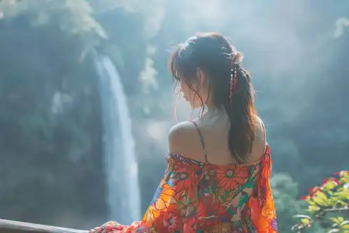 气质女生背影旅行摄影图摄影图