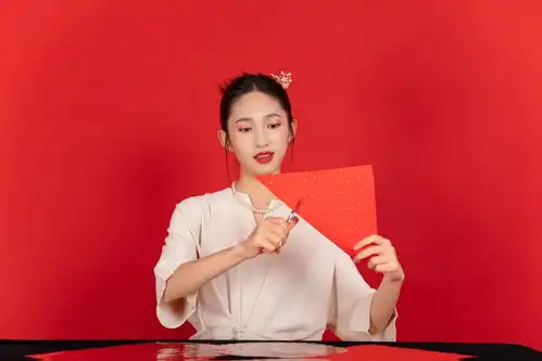 剪纸剪窗花新年龙年春节美女人物摄影图广告素材下载至来源处