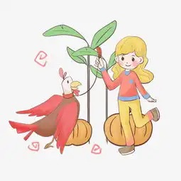 感恩节手绘卡通小女孩图片素材其他格式下载动漫人物大全