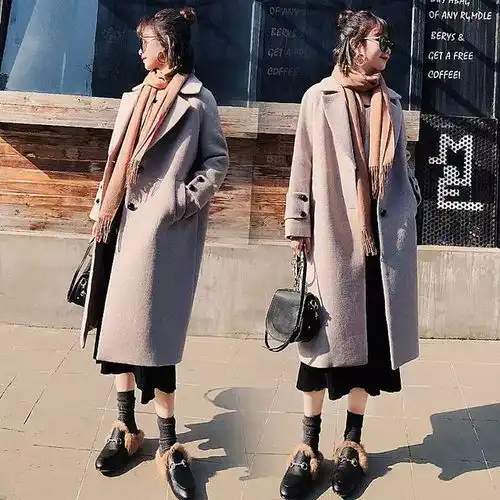 冬天也要俏皮又有范儿灰粉大衣的少女心