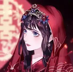 动漫图片一袭红衣的小姐姐,美得不真实