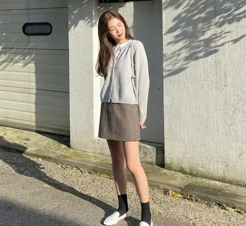 超有范的秋装搭配,韩国时尚博主清新时尚的穿搭,显嫩又有气质
