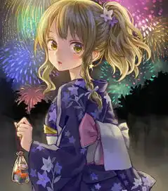 和风动漫美图欣赏打扮绚丽多彩,神采奕奕,和蔼可亲的和服少女