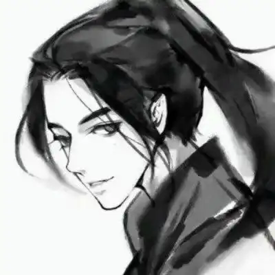古装美男水墨画