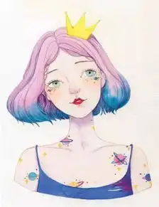 明明可以靠颜值,她却用画笔绘出水彩童话星球绘画
