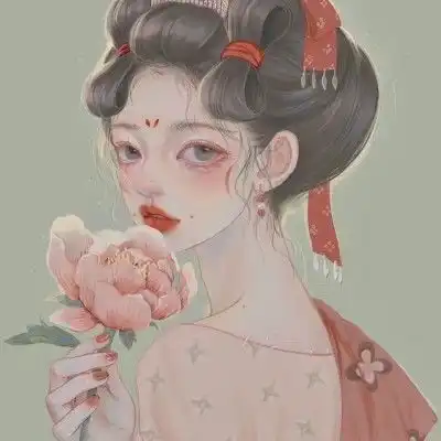 动漫手绘女头手绘古风混搭
