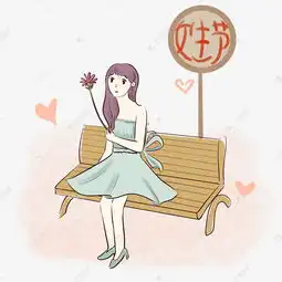 女生节拿着花朵的女孩手绘元素素材图片免费下载千库网