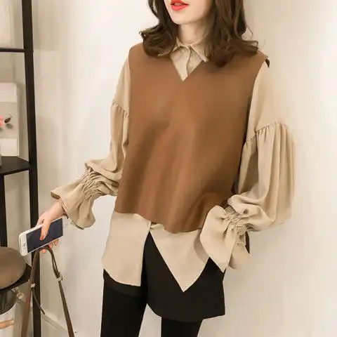 女人过30岁,别再穿卫衣装嫩试试衬衫毛衣,减龄美出少女感