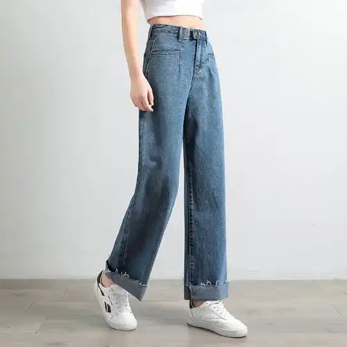 初秋裤子怎么穿哈伦牛仔裤干净利落,时髦的女人这样穿,