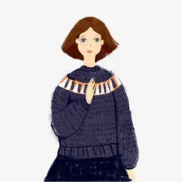 秋季手绘写实风毛衣女生免扣素材图片素材其他格式下载动漫人物大全