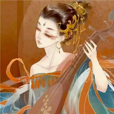 唐崎夜雨手绘古风女生头像