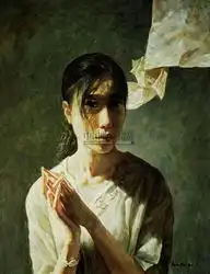 少女布面油画薛墨学院之光油画专场2011迎春书画拍卖会