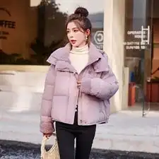 白鸭绒羽绒服女短款2023冬季新款女装时尚气质保暖外套达标90绒