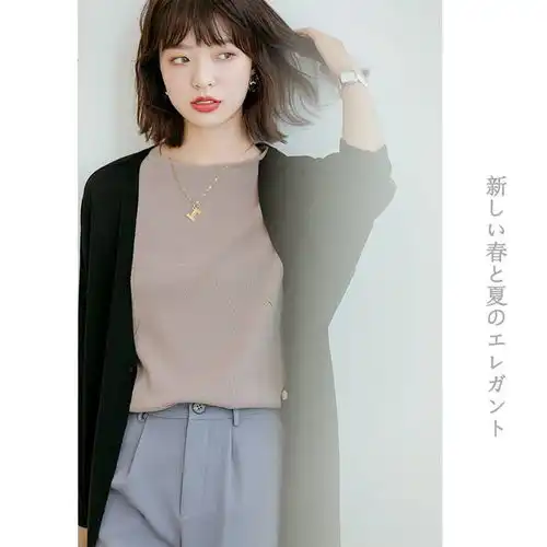 施悦名简约气质冰丝针织开衫女2020春装新款外搭宽松慵懒风薄外套女
